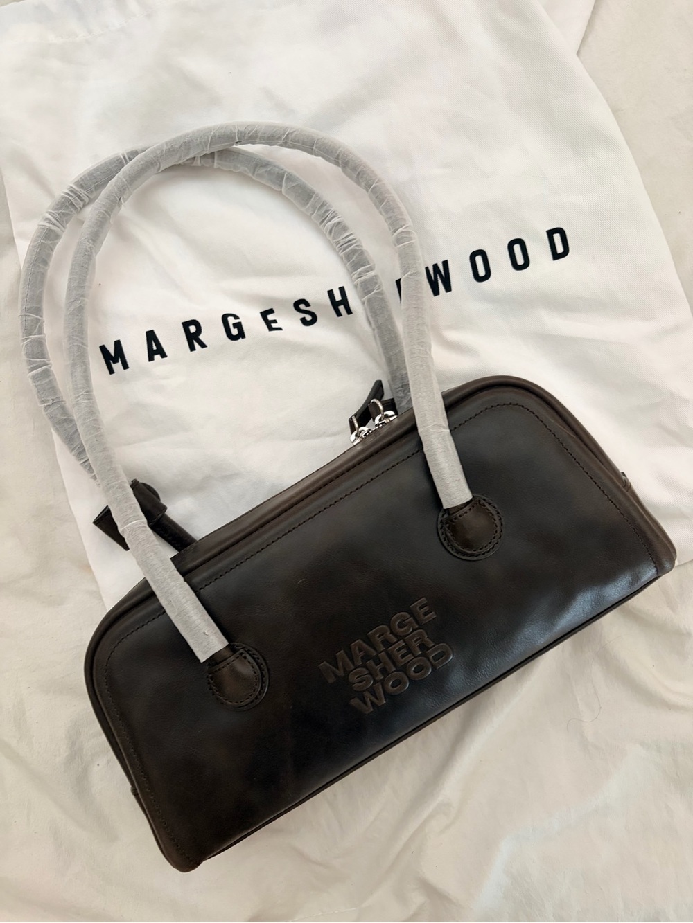 Margesherwood Black Leather Shoulder Bag
